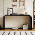 Mesa de entrada de 59, mesa curva estilo cascada, mesa consola con cuentas de madera