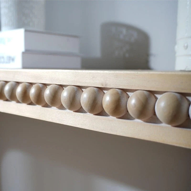 Mesa de entrada de 59, mesa curva estilo cascada, mesa consola con cuentas de madera