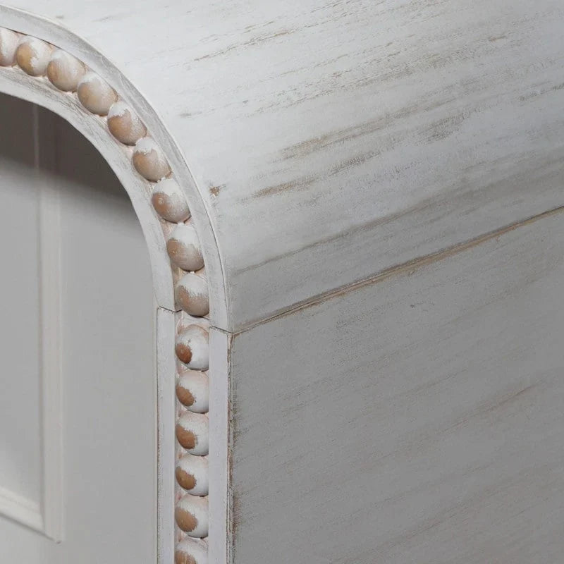 Mesa de entrada de 59, mesa curva estilo cascada, mesa consola con cuentas de madera