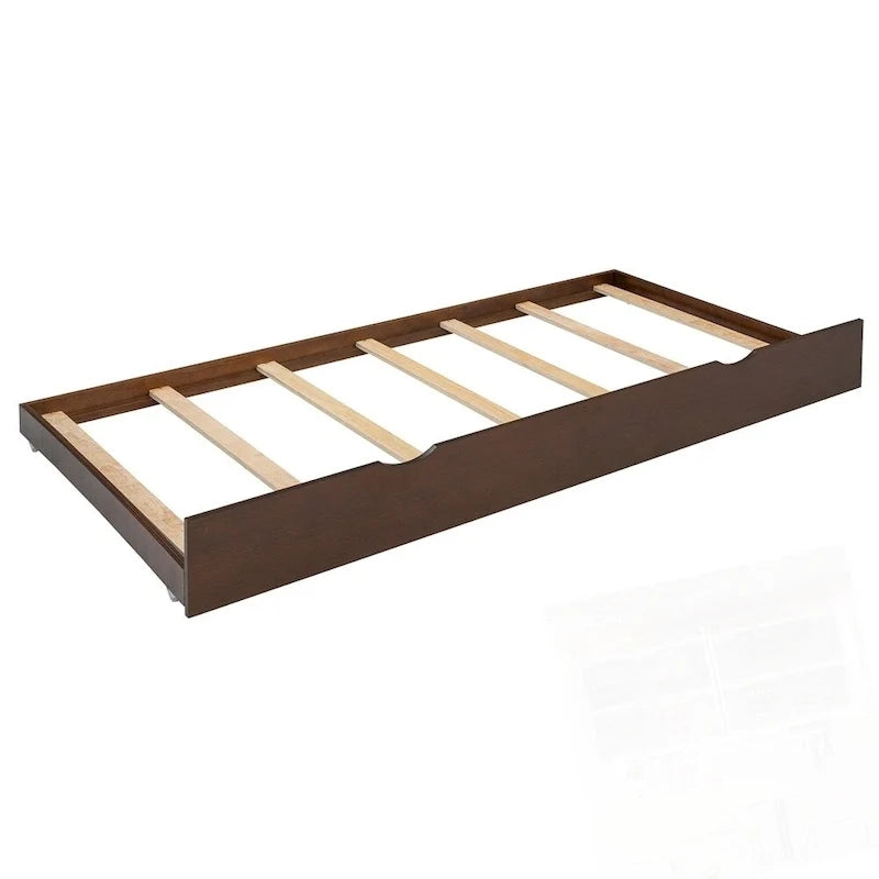 Cama de plataforma de madera con 2 cajones grandes y cama nido tamaño Twin-XL