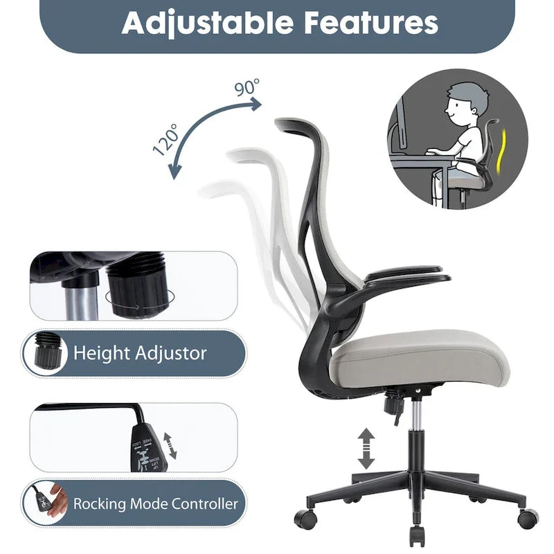 Bequemer ergonomischer Bürostuhl mit verstellbaren Funktionen für optimalen Halt und Entspannung.