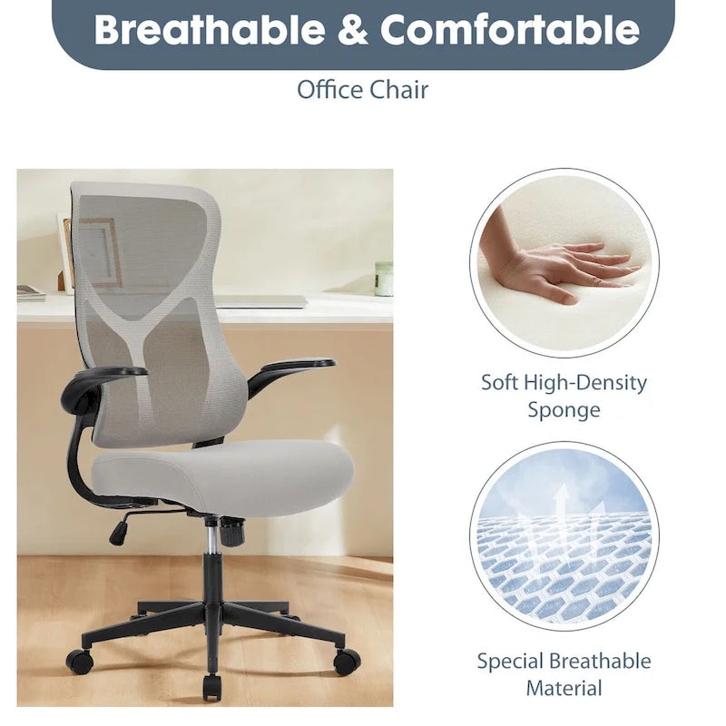 Bequemer ergonomischer Bürostuhl mit verstellbaren Funktionen für optimalen Halt und Entspannung.