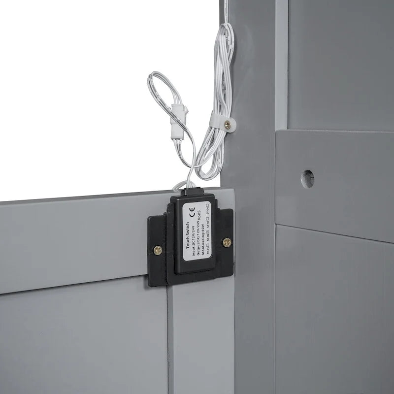 Schrankbett in Full-/Queen-Size mit kleinem Kleiderschrank und LED-Beleuchtung, klappbares Schrankbett mit Ablagefächern