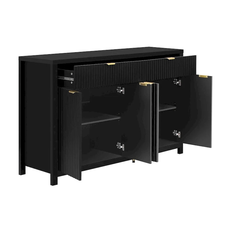 Aufbewahrungs-Sideboard mit höhenverstellbaren Einlegeböden auf 3 Ebenen