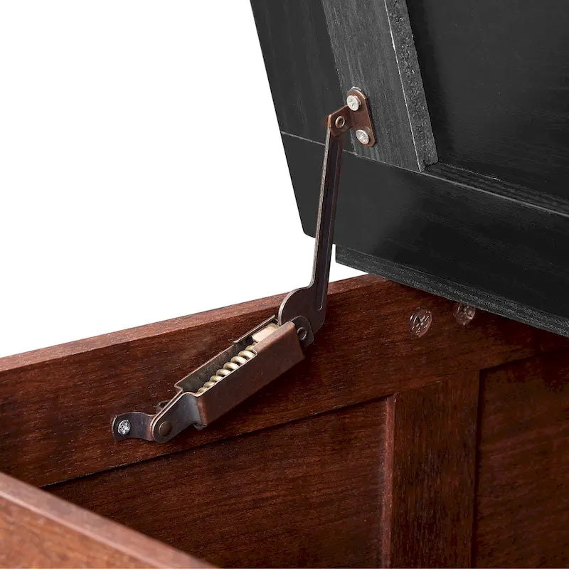 Table basse carrée en bois de style rustique avec grand compartiment de rangement caché et plateau relevable à charnières, pour le salon