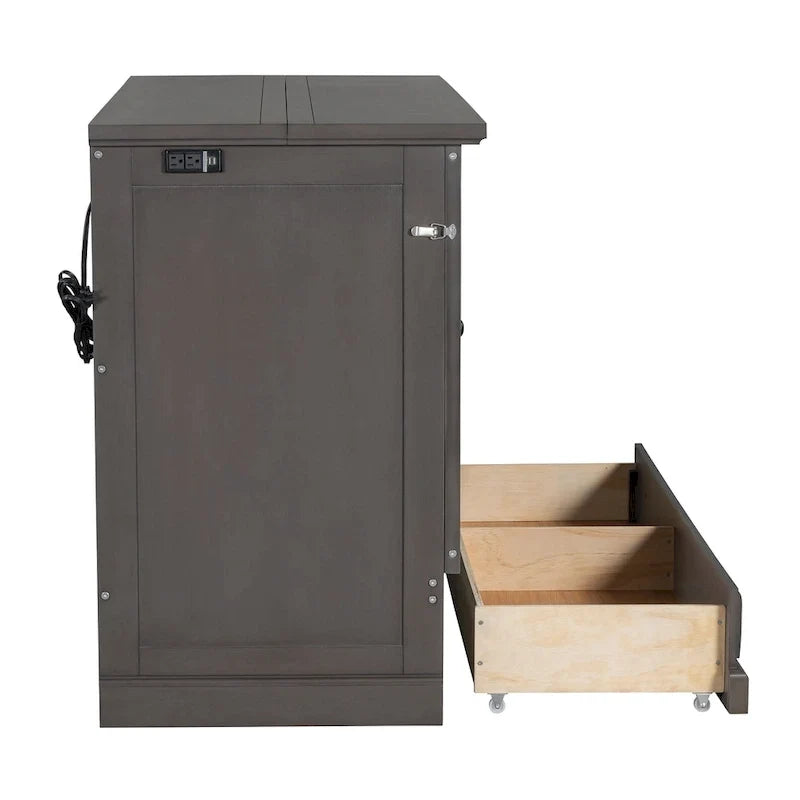 Wandklappbett-Schrank aus massivem Kiefernholz mit Ladestation und großer Aufbewahrungsschublade