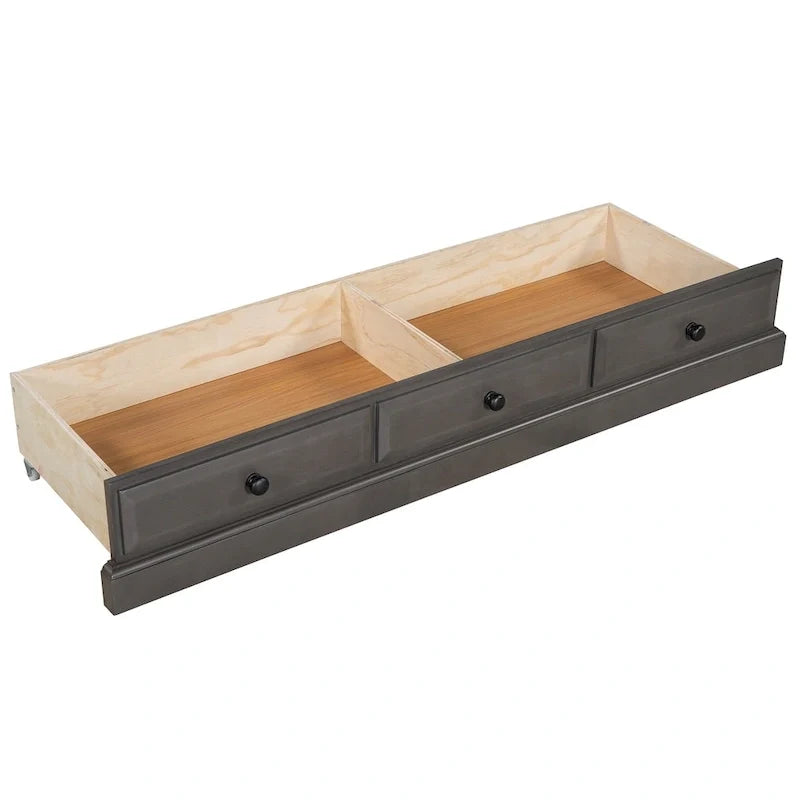 Wandklappbett-Schrank aus massivem Kiefernholz mit Ladestation und großer Aufbewahrungsschublade