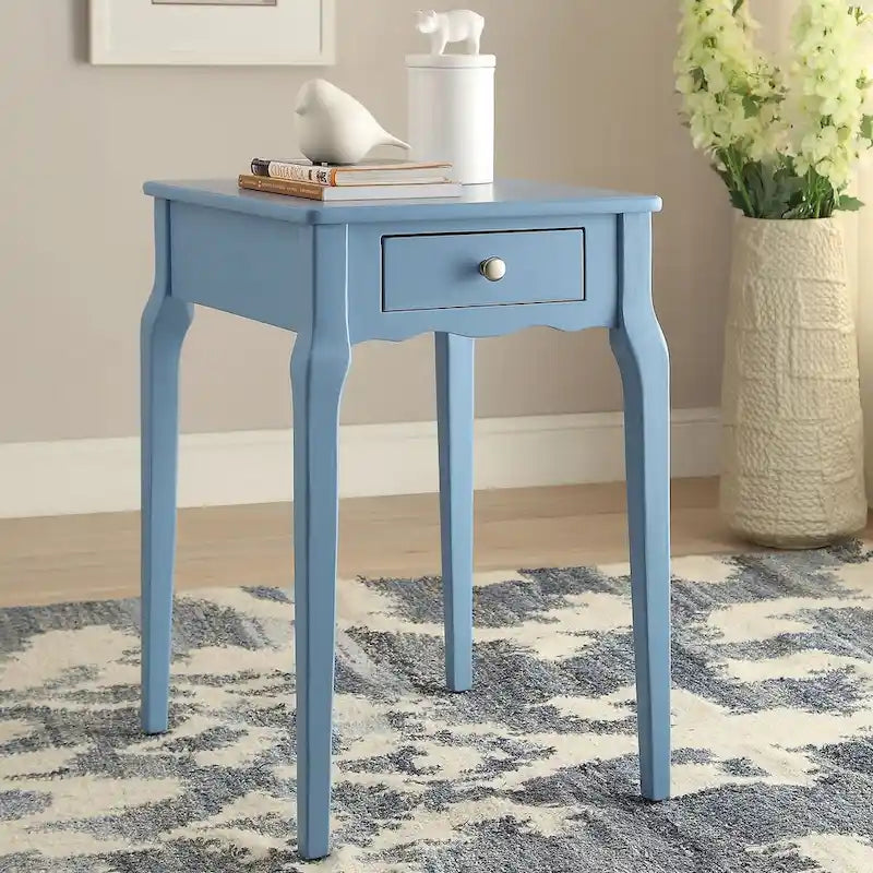 Table d’appoint en bois avec rangement et 1 tiroir