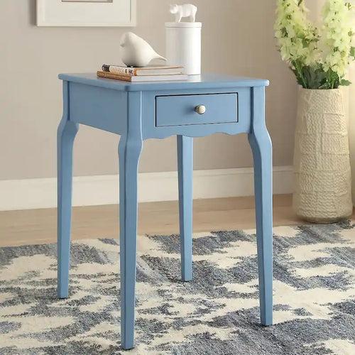 Mesa auxiliar de madera con almacenamiento y 1 cajón