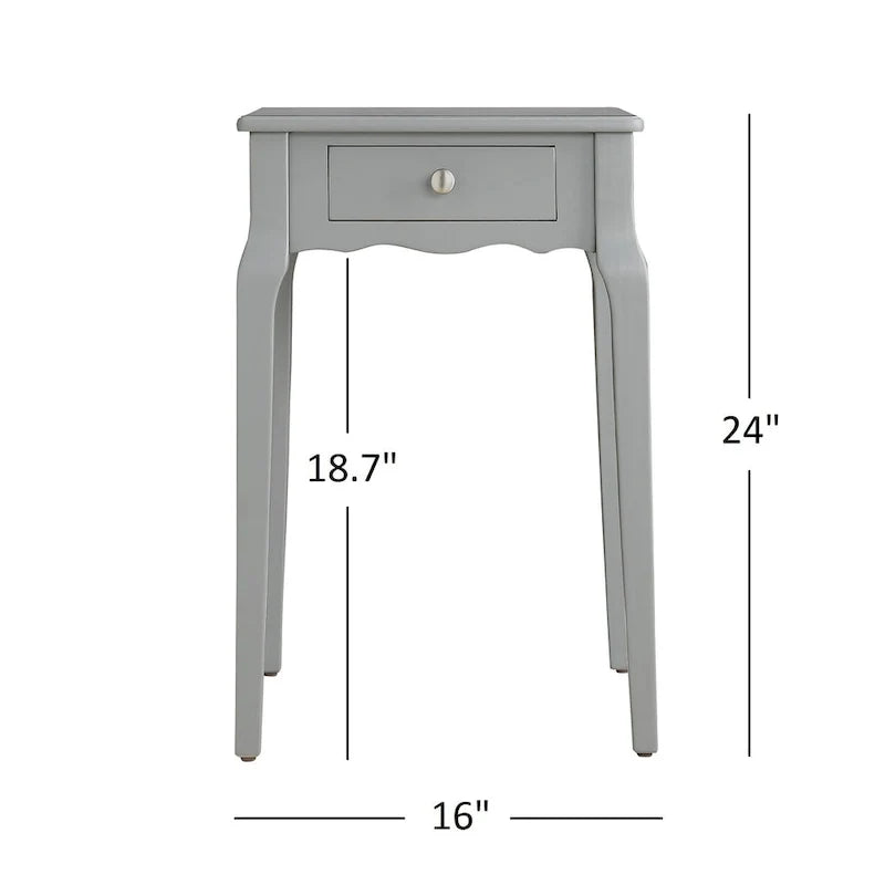Table d’appoint en bois avec rangement et 1 tiroir