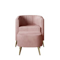 Fauteuil d’appoint moderne en velours doux avec pouf