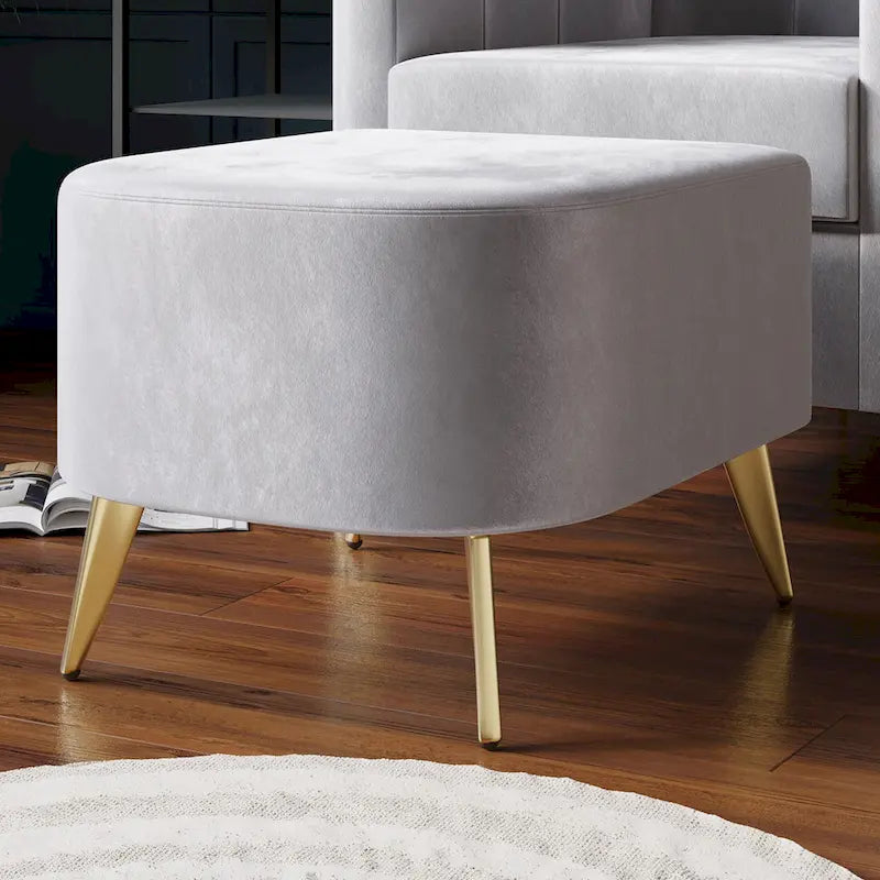 Fauteuil d’appoint moderne en velours doux avec pouf