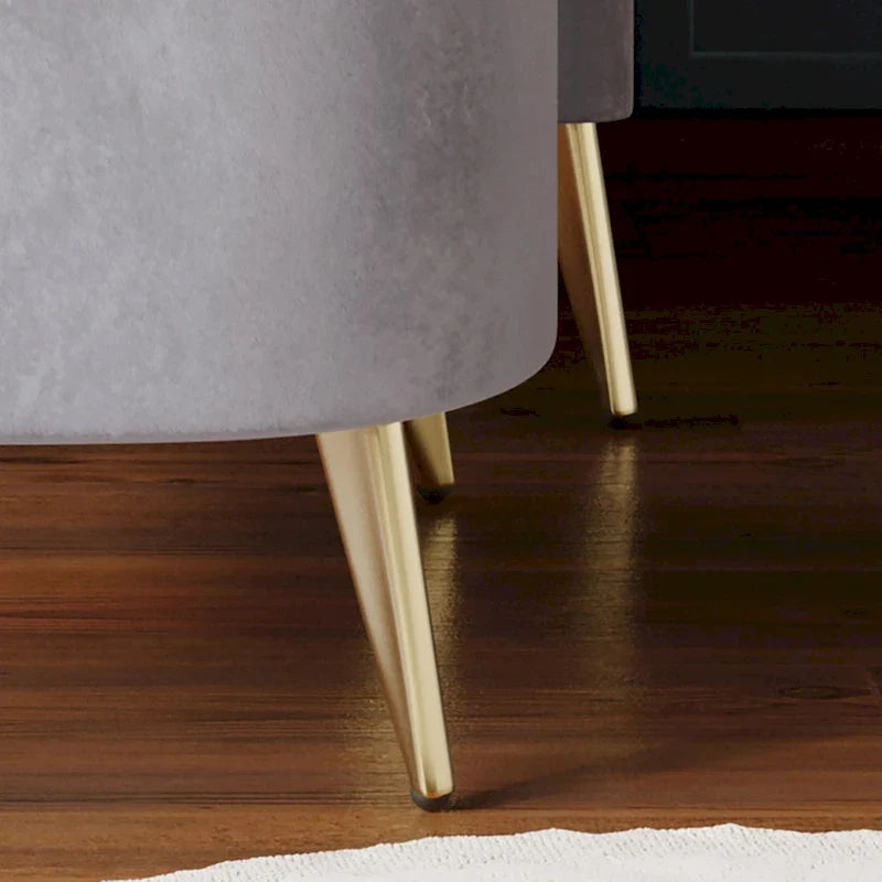 Fauteuil d’appoint moderne en velours doux avec pouf
