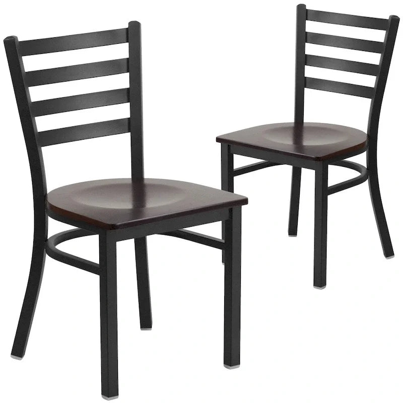 2 Pack Ladder Back Metal Restaurant Chair