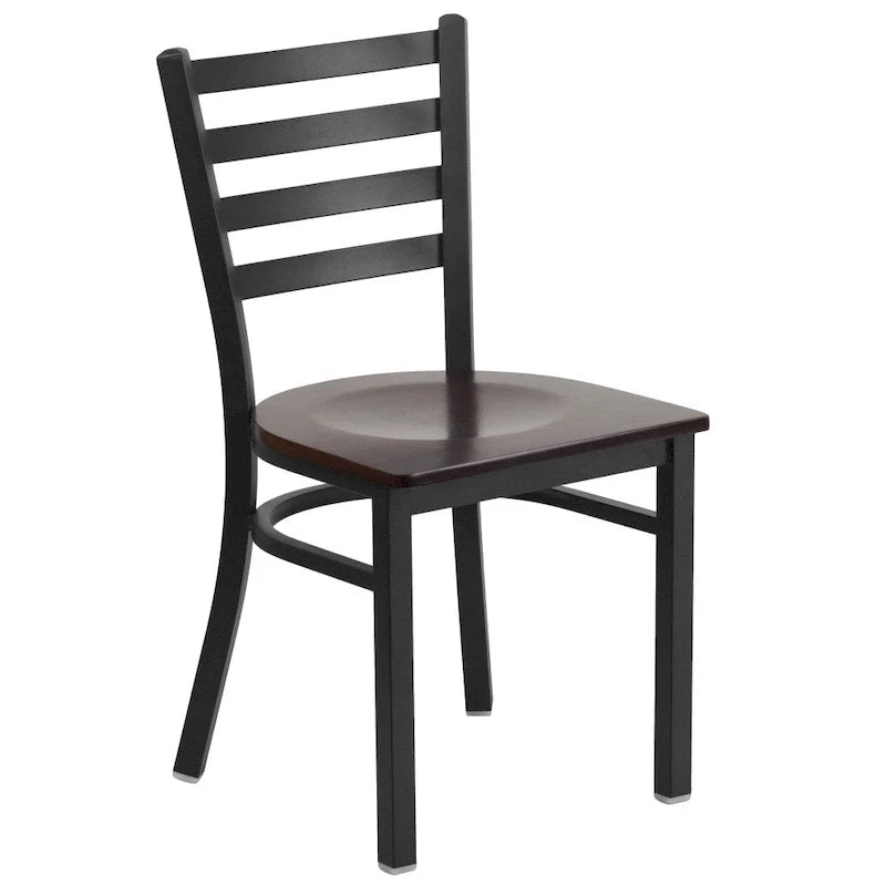 2 Pack Ladder Back Metal Restaurant Chair