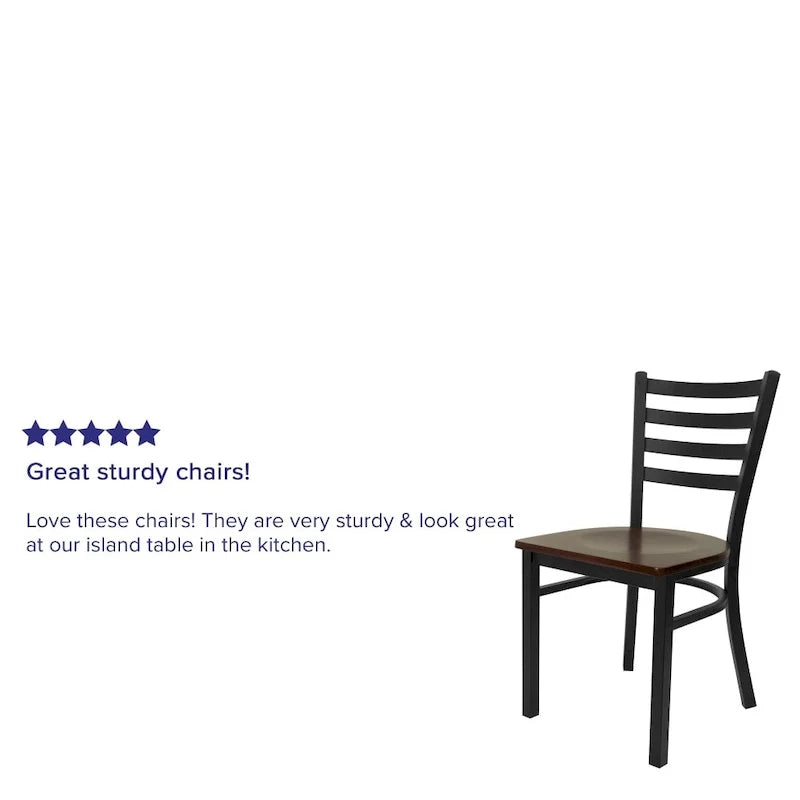 2 Pack Ladder Back Metal Restaurant Chair