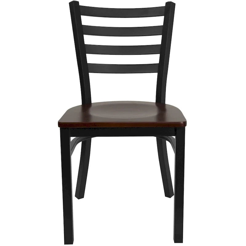 2 Pack Ladder Back Metal Restaurant Chair