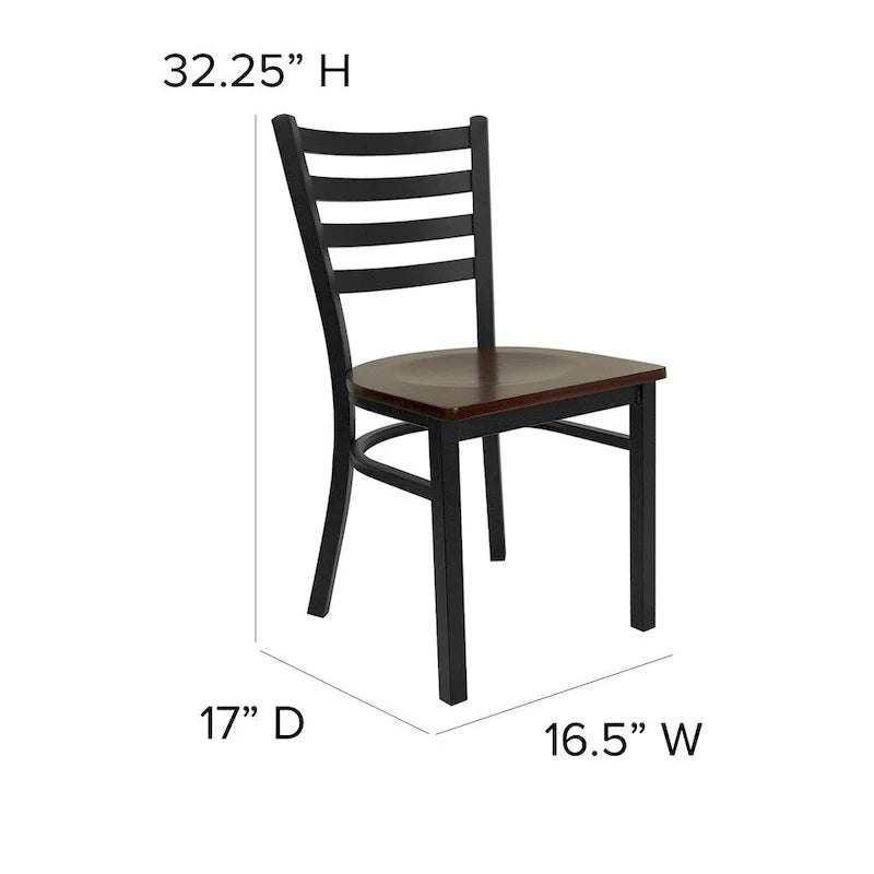 2 Pack Ladder Back Metal Restaurant Chair