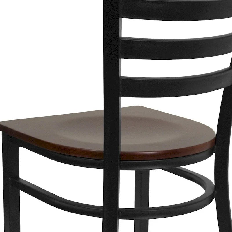 2 Pack Ladder Back Metal Restaurant Chair