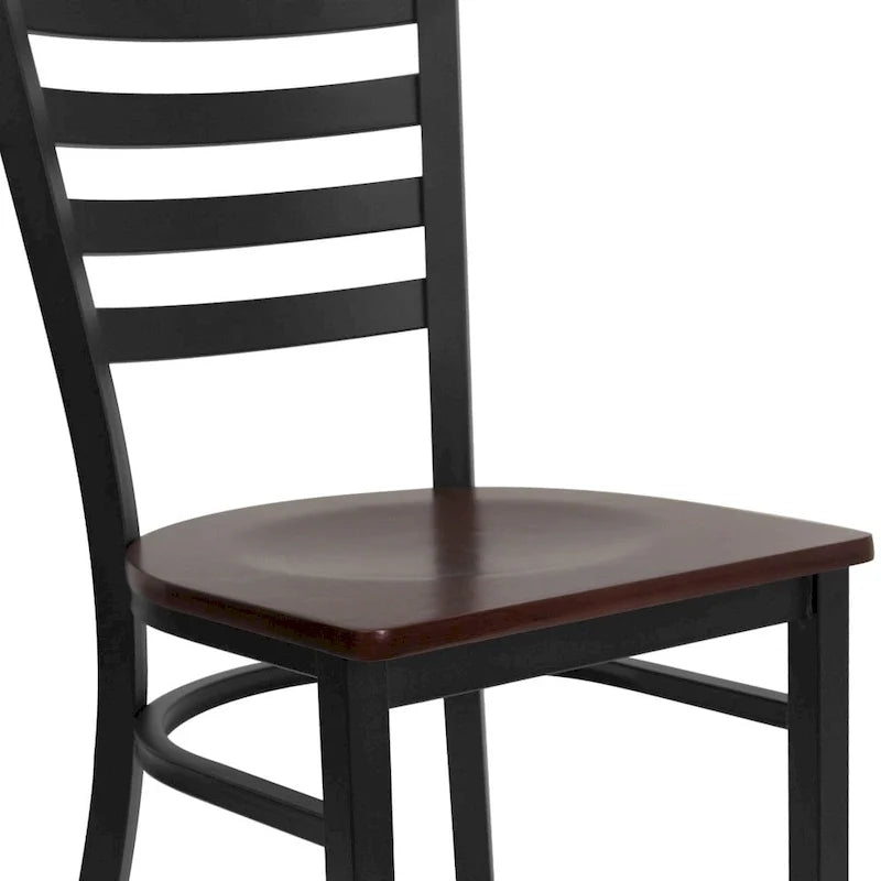 2 Pack Ladder Back Metal Restaurant Chair
