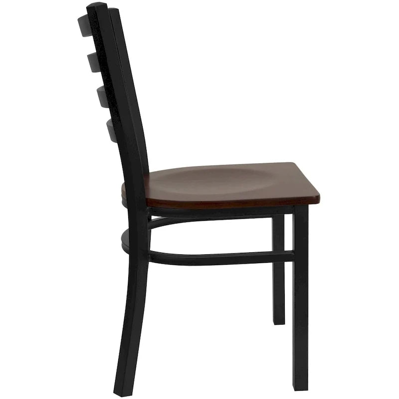 2 Pack Ladder Back Metal Restaurant Chair