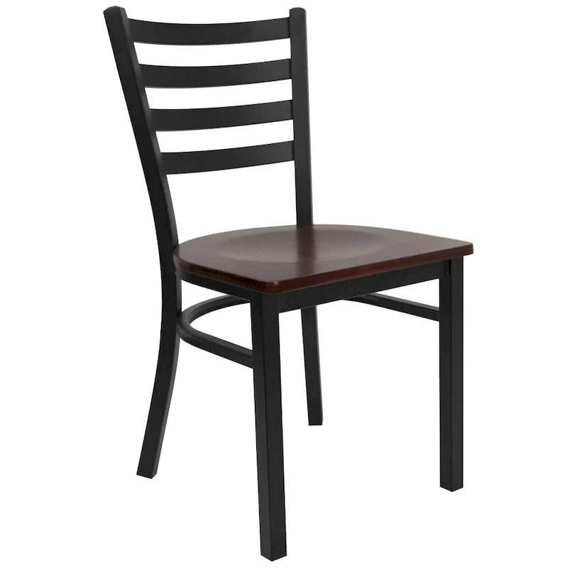 2 Pack Ladder Back Metal Restaurant Chair