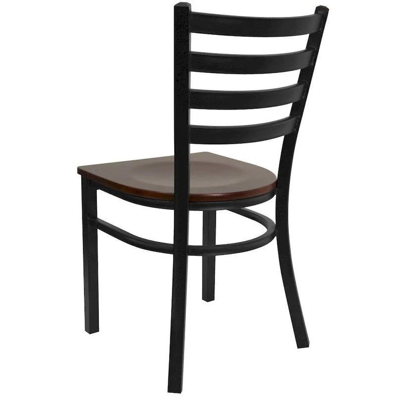 2 Pack Ladder Back Metal Restaurant Chair