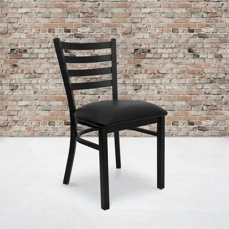 2 Pack Ladder Back Metal Restaurant Chair