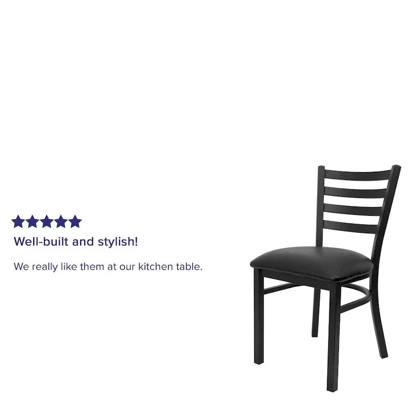 2 Pack Ladder Back Metal Restaurant Chair