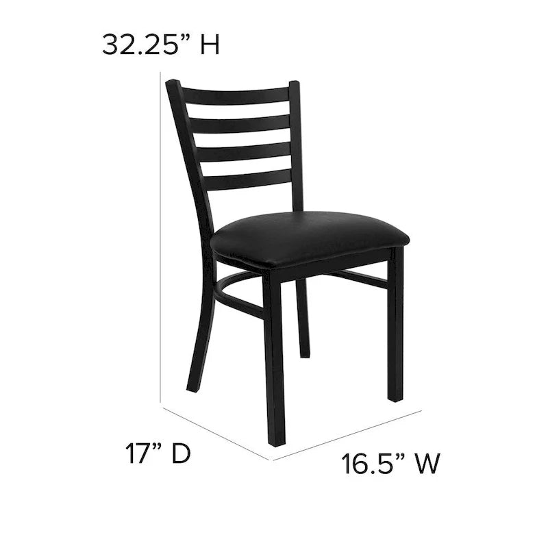 2 Pack Ladder Back Metal Restaurant Chair