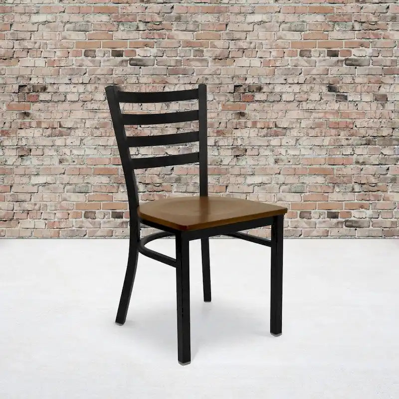 2 Pack Ladder Back Metal Restaurant Chair