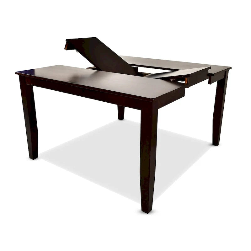 Mesa de altura de barra con extensión autoalmacenable