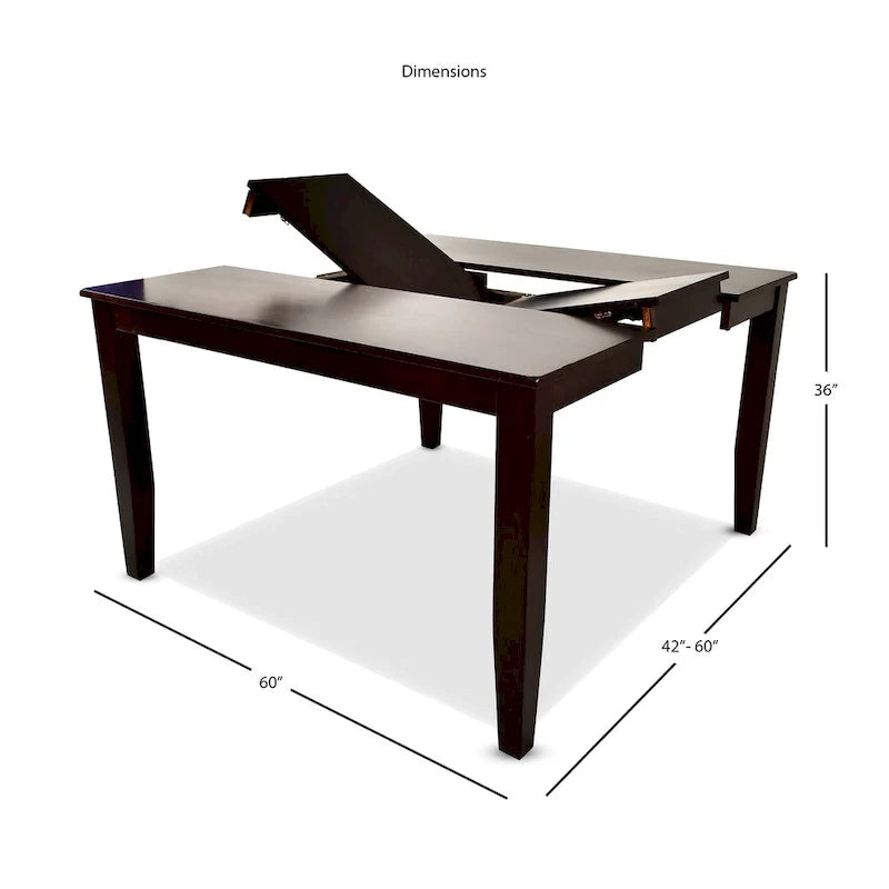 Mesa de altura de barra con extensión autoalmacenable