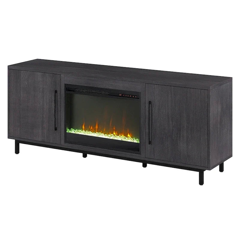 Rectangular TV Stand with Crystal Fireplace for TV's up to 75