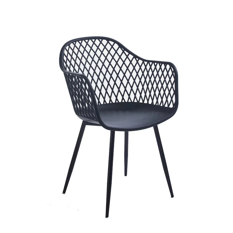 Hard Plastic Dining Chairs w/ Iron Legs (Set of 2)