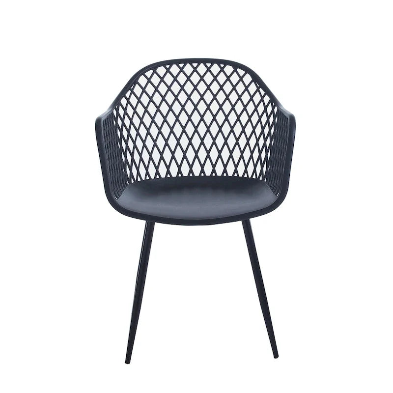 Hard Plastic Dining Chairs w/ Iron Legs (Set of 2)