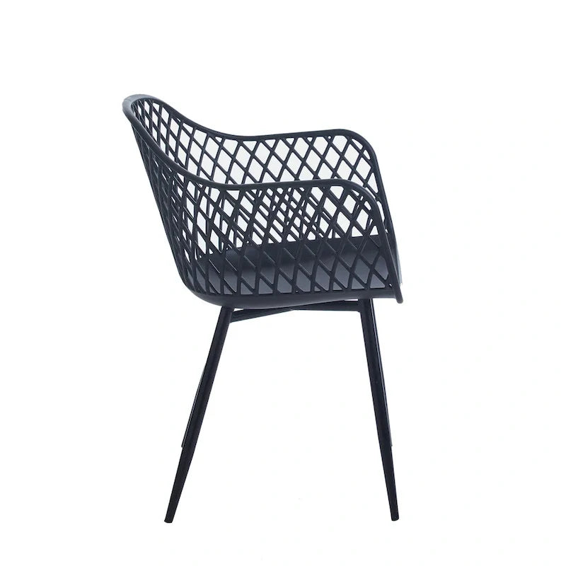 Hard Plastic Dining Chairs w/ Iron Legs (Set of 2)