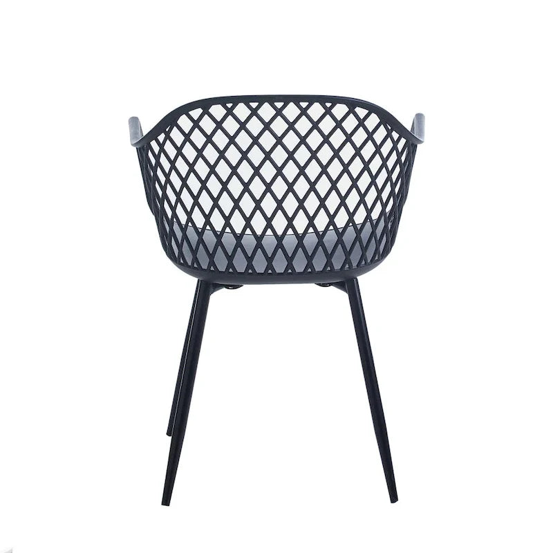 Hard Plastic Dining Chairs w/ Iron Legs (Set of 2)