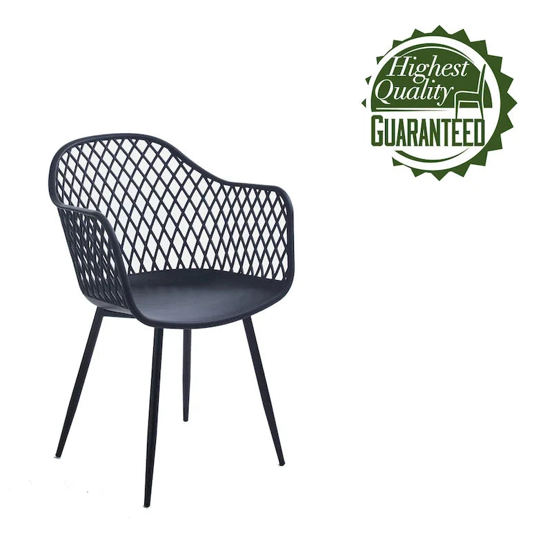 Hard Plastic Dining Chairs w/ Iron Legs (Set of 2)