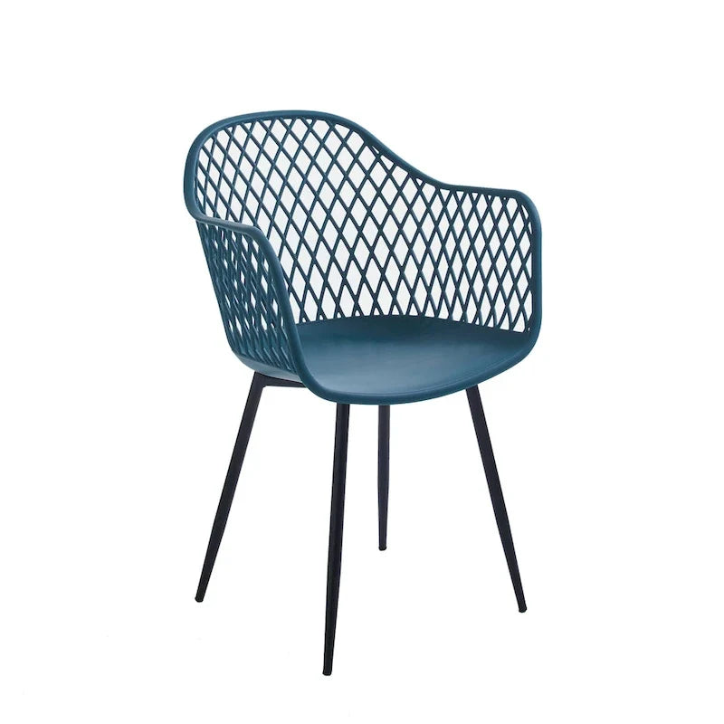 Hard Plastic Dining Chairs w/ Iron Legs (Set of 2)