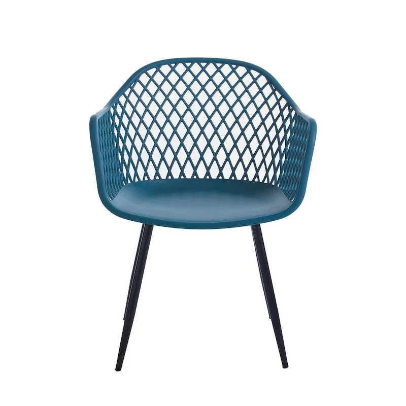 Hard Plastic Dining Chairs w/ Iron Legs (Set of 2)