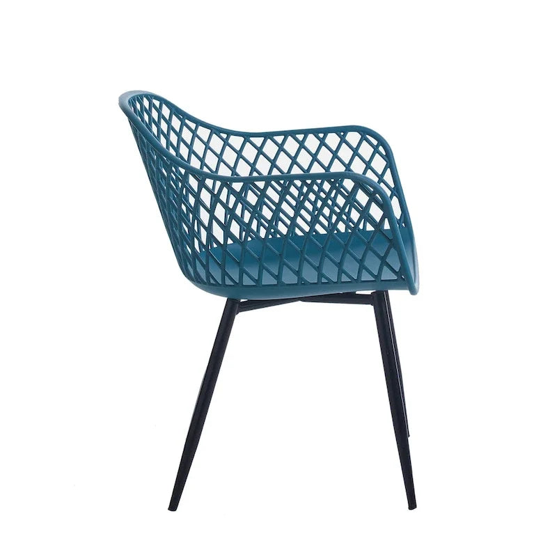 Hard Plastic Dining Chairs w/ Iron Legs (Set of 2)