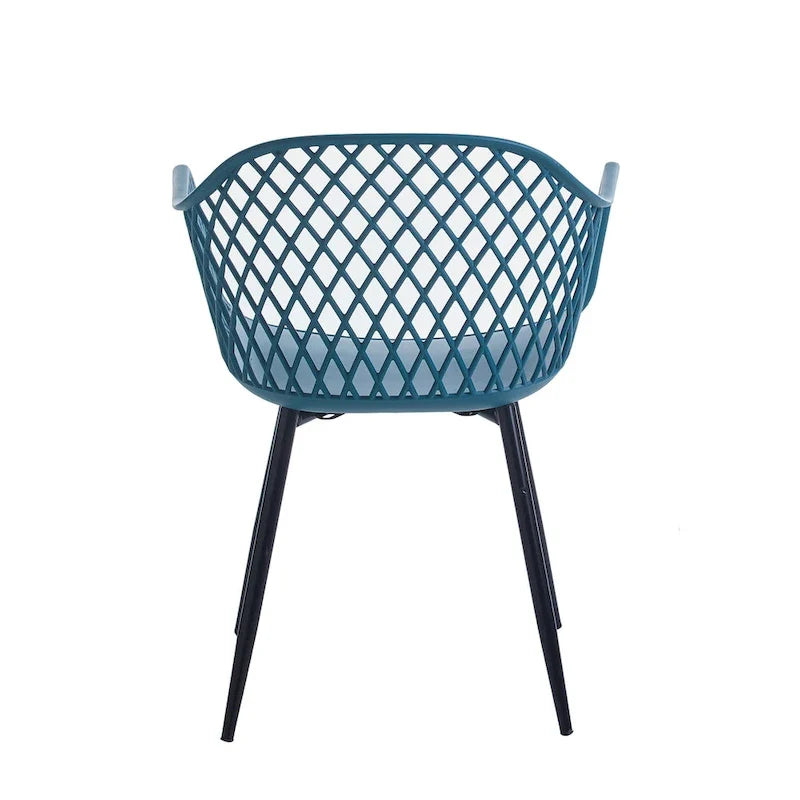 Hard Plastic Dining Chairs w/ Iron Legs (Set of 2)