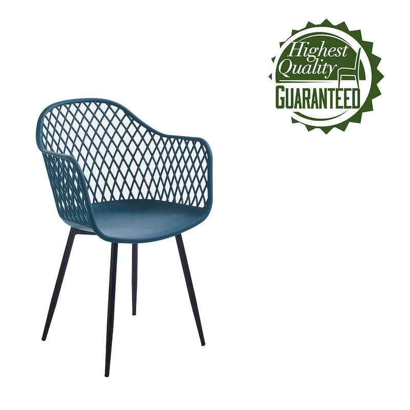 Hard Plastic Dining Chairs w/ Iron Legs (Set of 2)