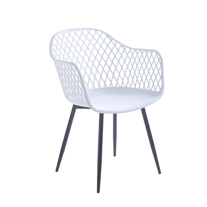 Hard Plastic Dining Chairs w/ Iron Legs (Set of 2)