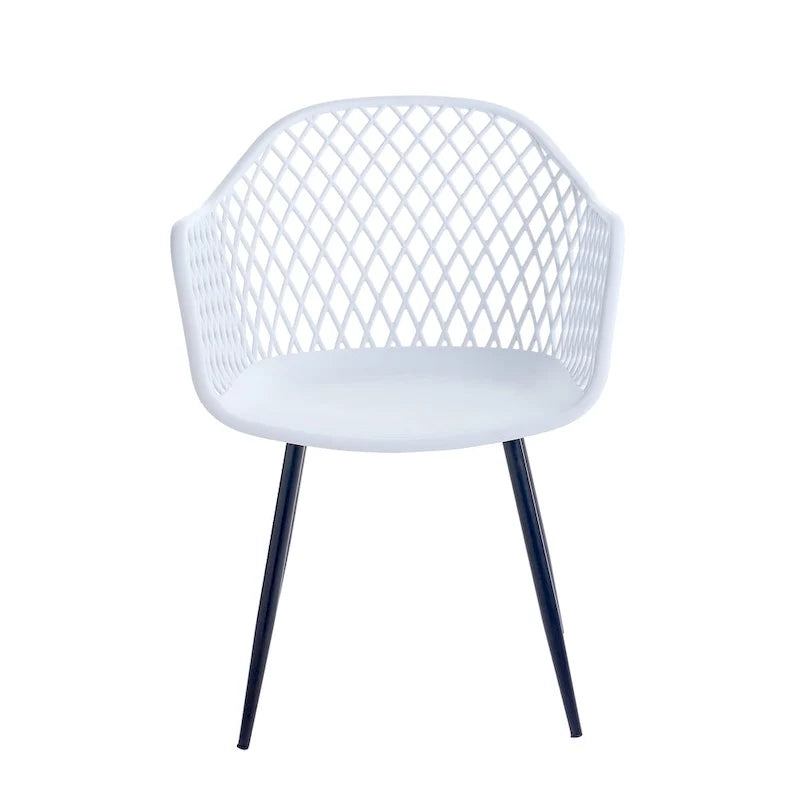 Hard Plastic Dining Chairs w/ Iron Legs (Set of 2)