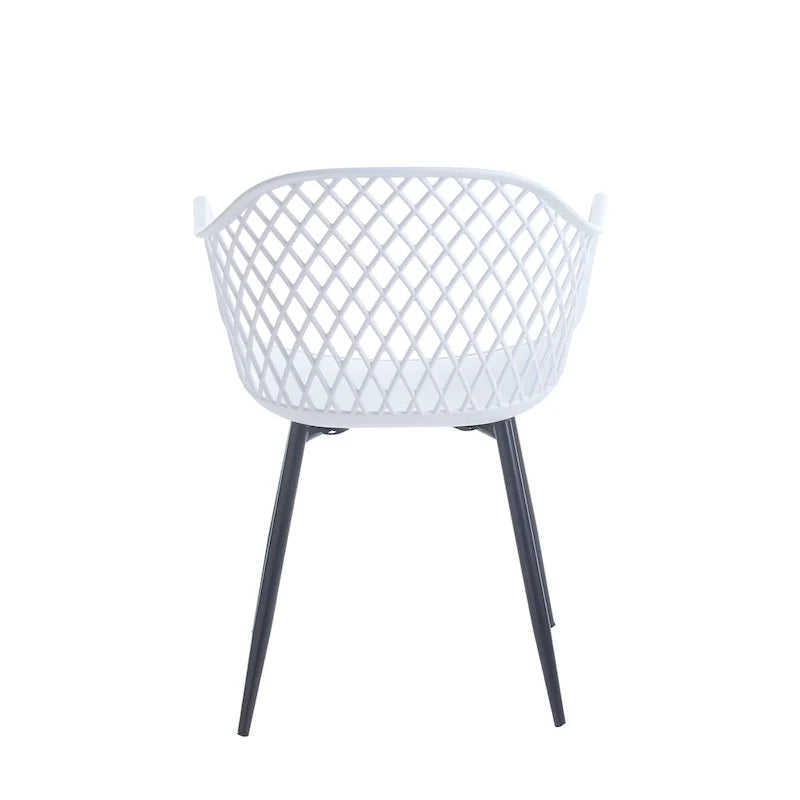 Hard Plastic Dining Chairs w/ Iron Legs (Set of 2)