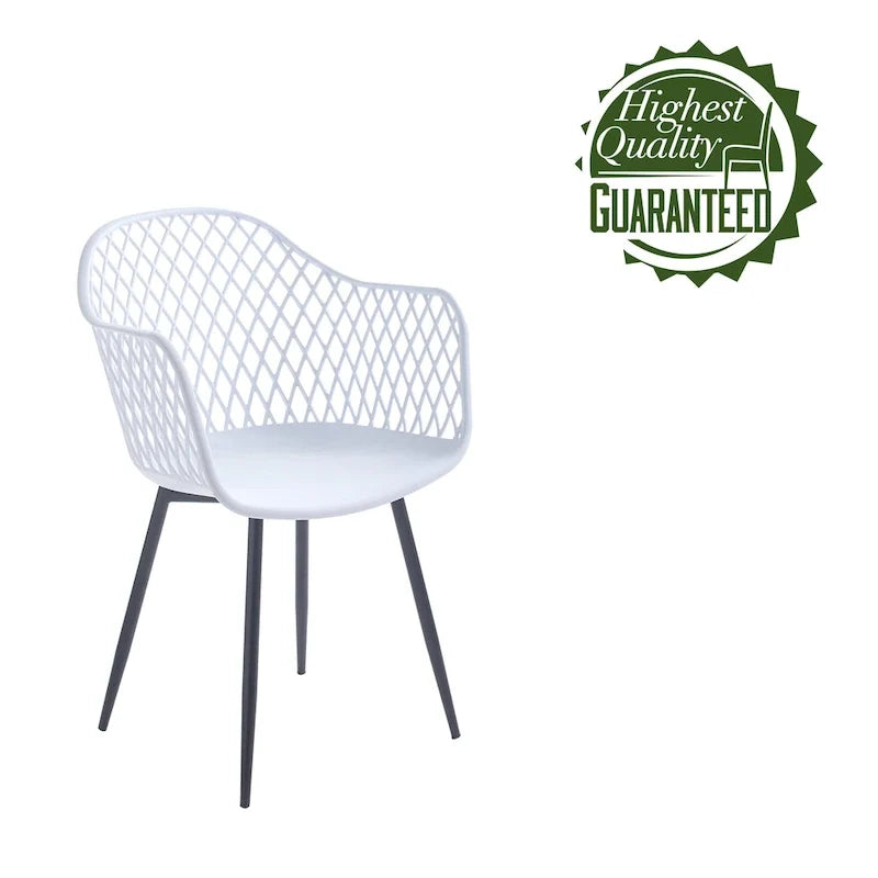 Hard Plastic Dining Chairs w/ Iron Legs (Set of 2)