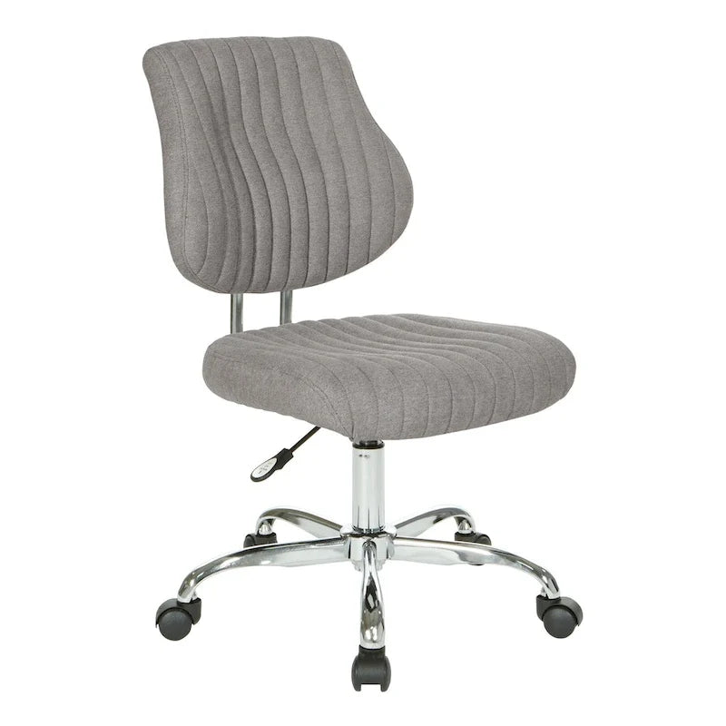 Chaise de bureau pivotante en tissu gris, pour le télétravail à la maison