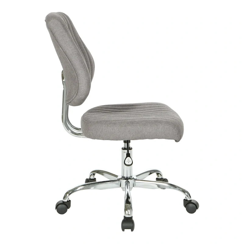 Chaise de bureau pivotante en tissu gris, pour le télétravail à la maison